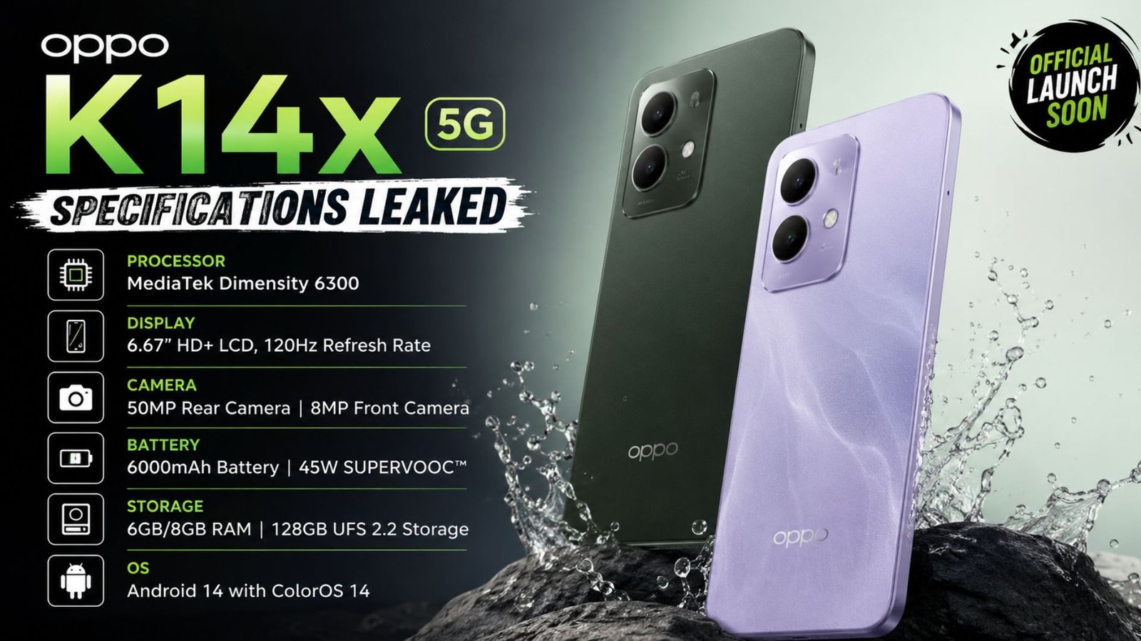 Oppo K14x 5G Specifications Leaked