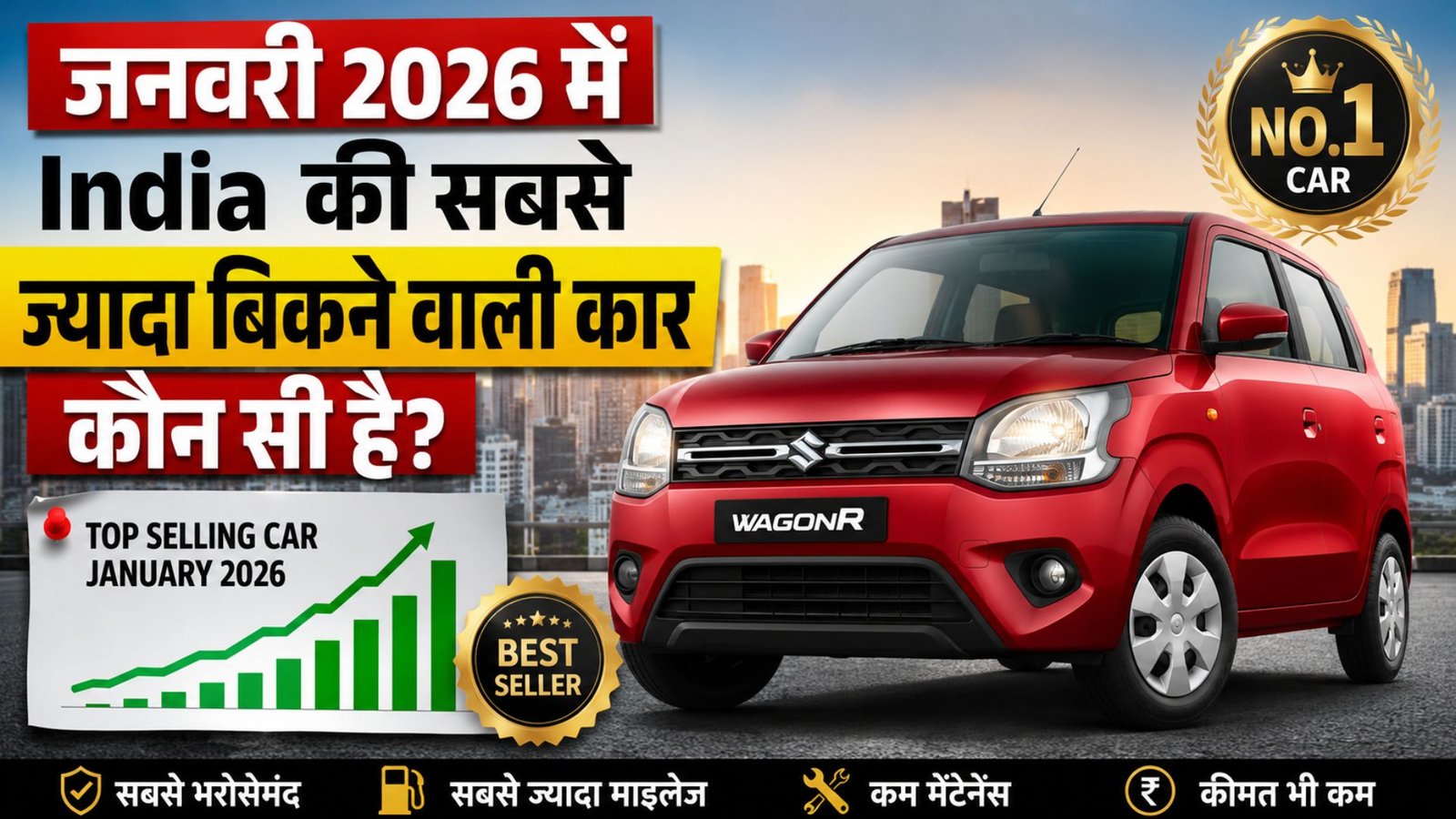 Which is the best selling car in India in January 2026?