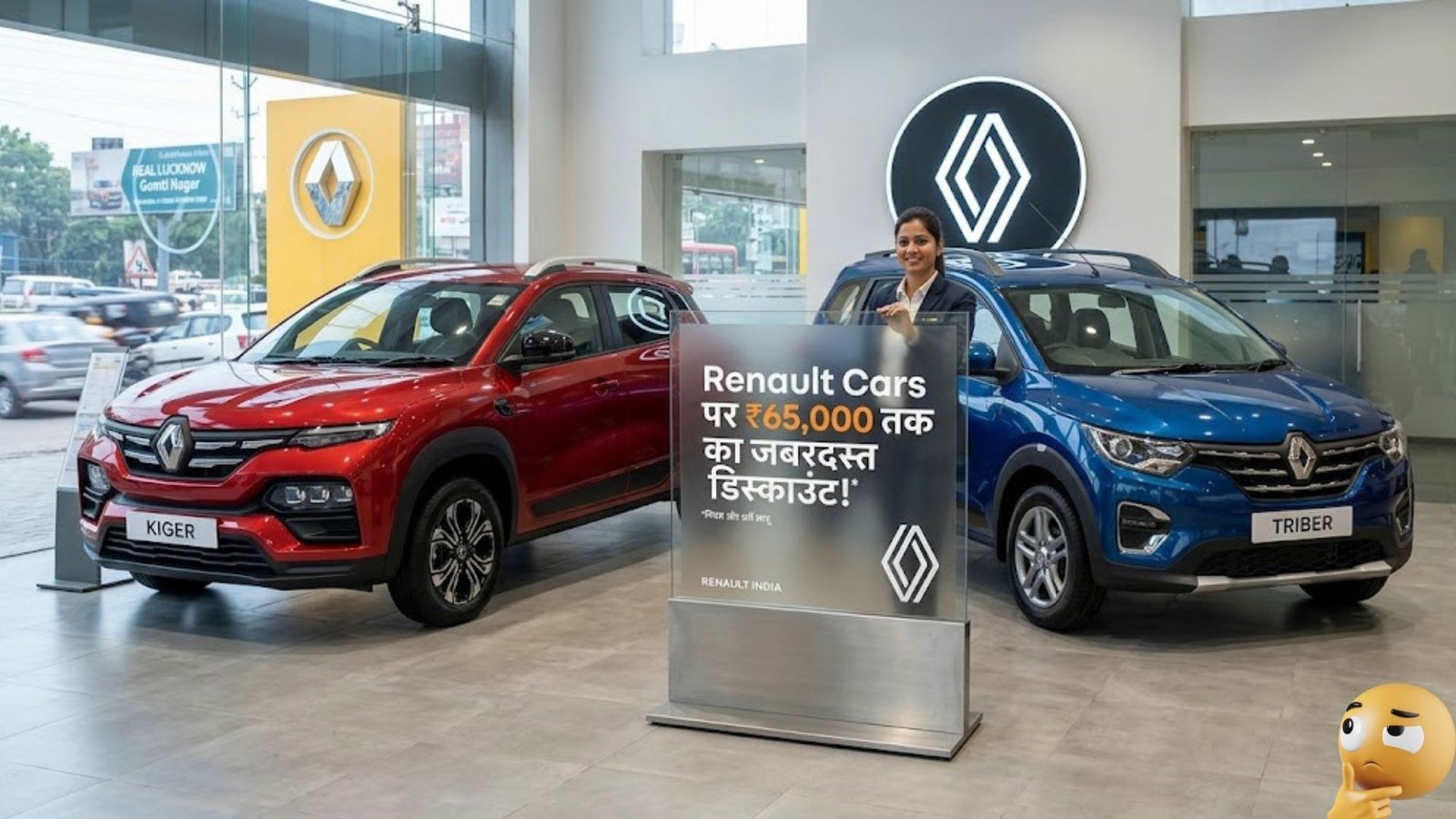 Up to ₹65,000 off on Renault cars! Kiger, Triber, Kwid – get instant discounts